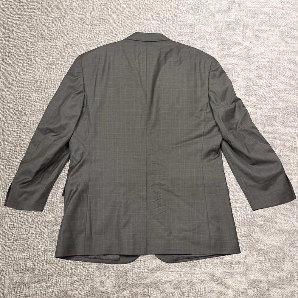 Jos A Bank Blazer Window Pane 46R Wool Purple Lining Professional Classic Preppy - Picture 6 of 11